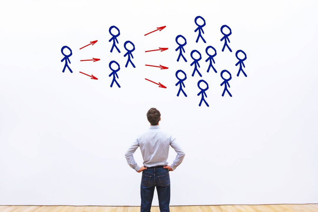 Viral content marketing, influencer concept.