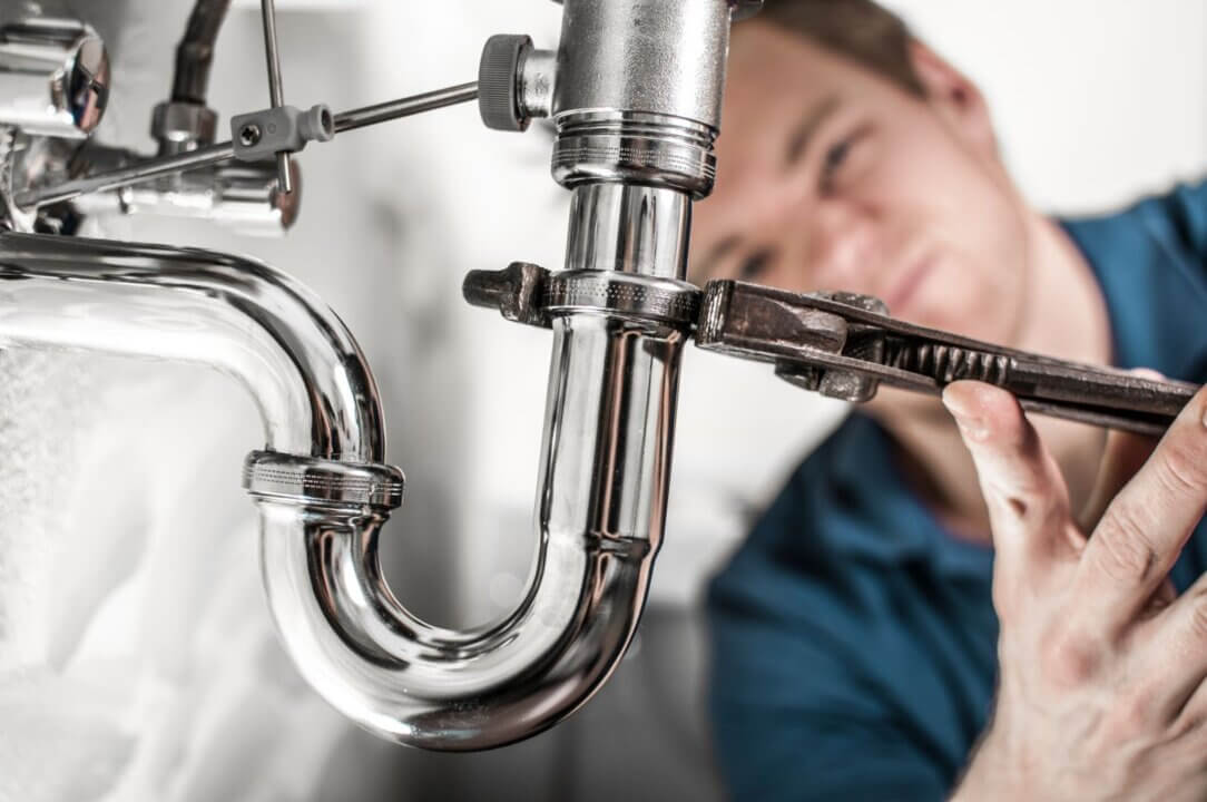 Plumber at work